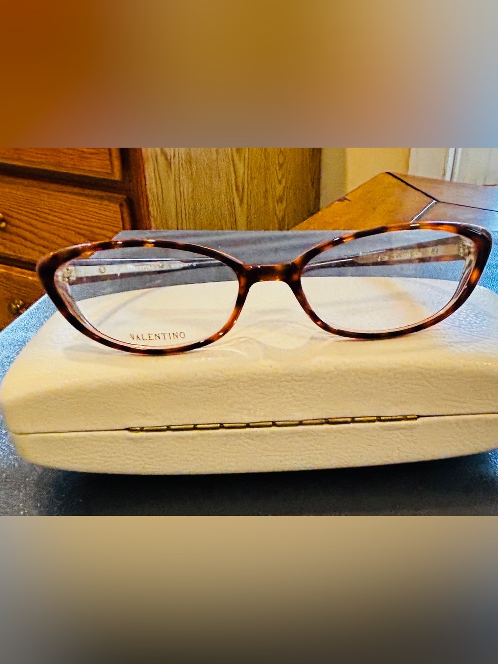Valentino Women's Tortoiseshell Oval Eyeglass Frames - Brown and Amber